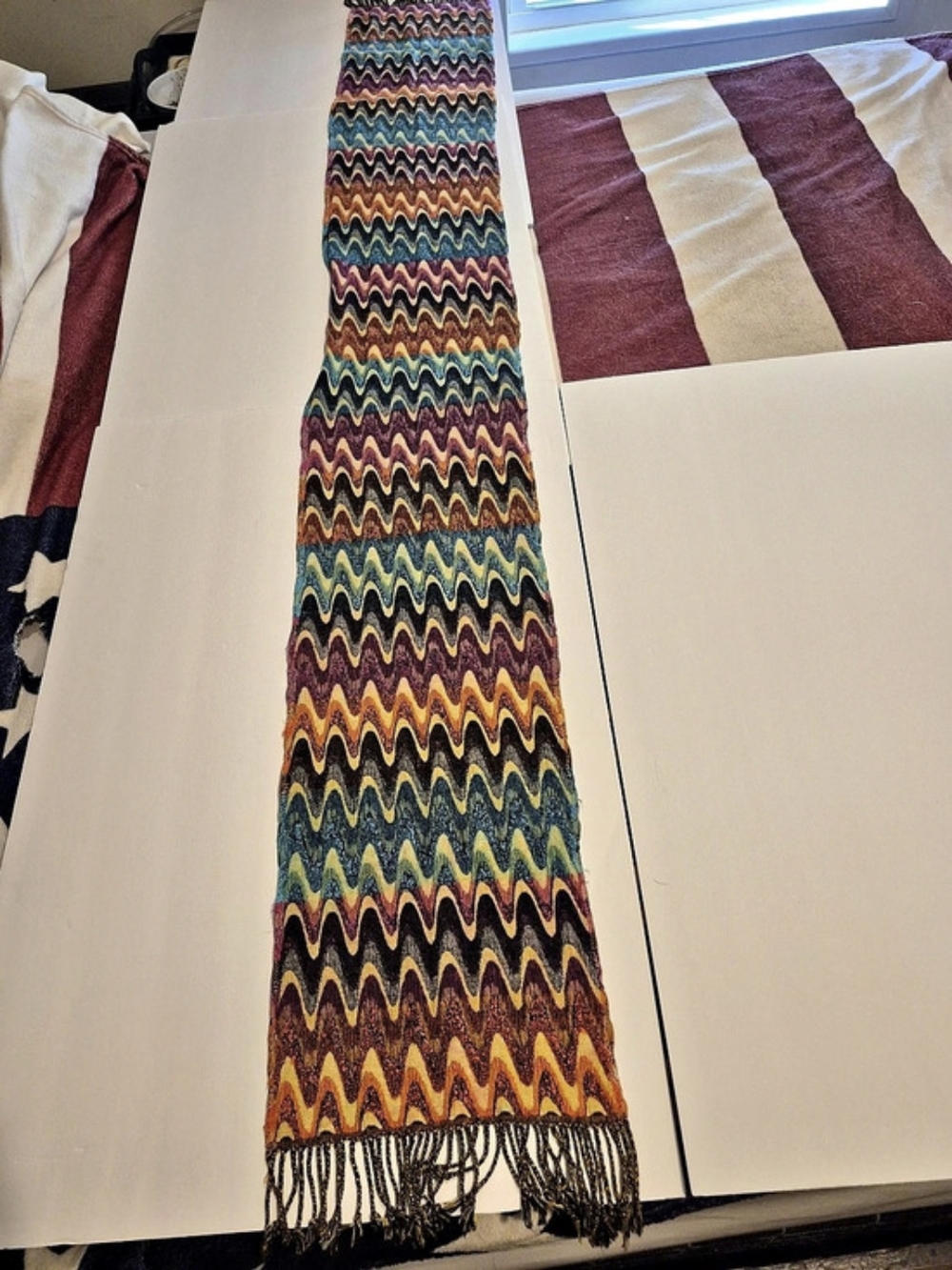 Tolani Multicolor Geometric Viscose Scarf